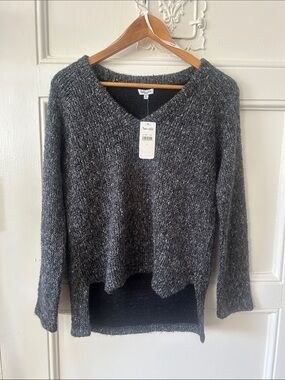 Splendid Dark Charcoal Marled V-Neck Sweater